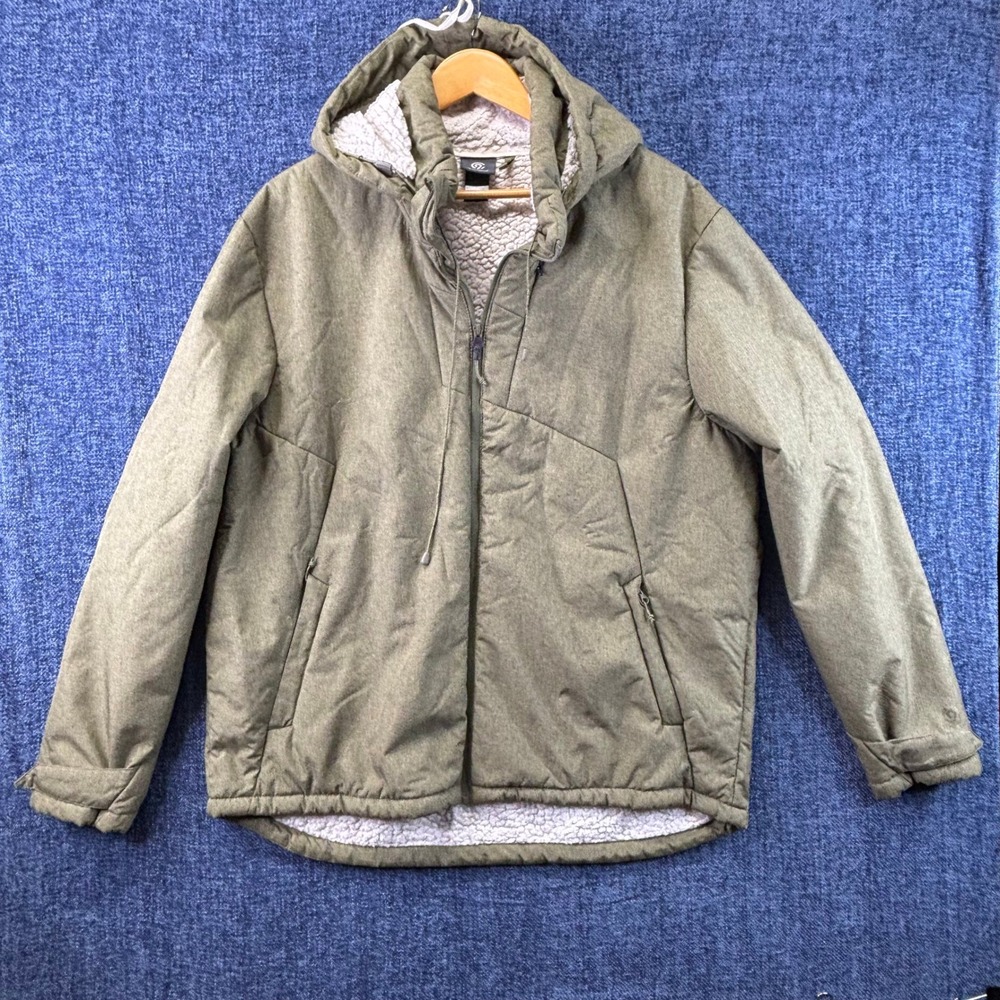 Champion C9 Hooded Jacket Mens XL Olive Green Polyester Regular Fit Sherpa Lined